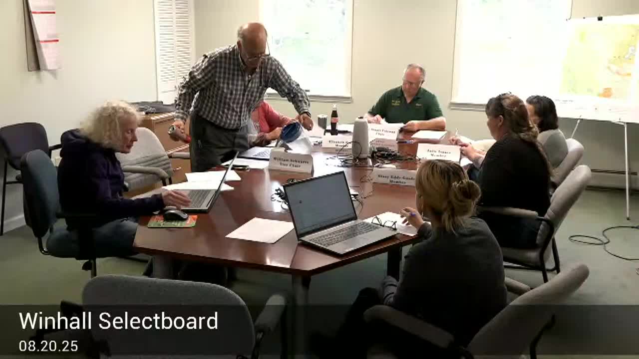 Winhall Select Board 08.20.25