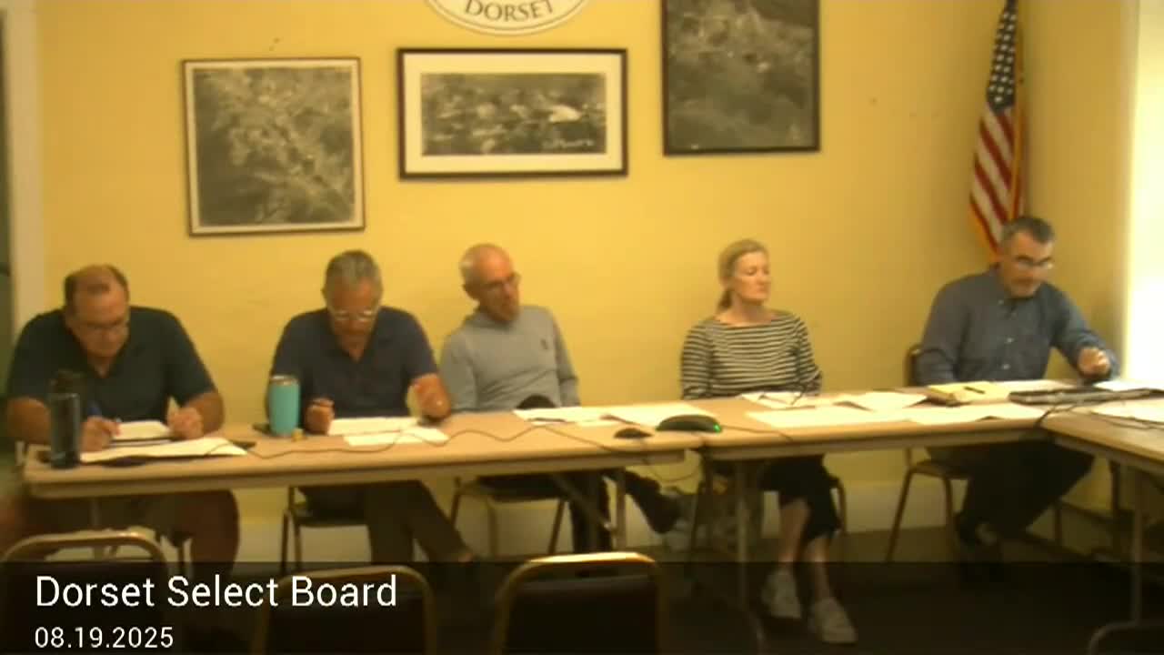 Dorset Select Board 08.19.25